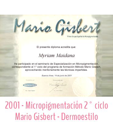 2001 - Micropigmentación 2° ciclo - Mario Gisbert - Dermoestilo