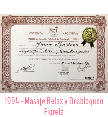 2001 - 1994 - Masaje Relax y Desbloqueo - Fiorela